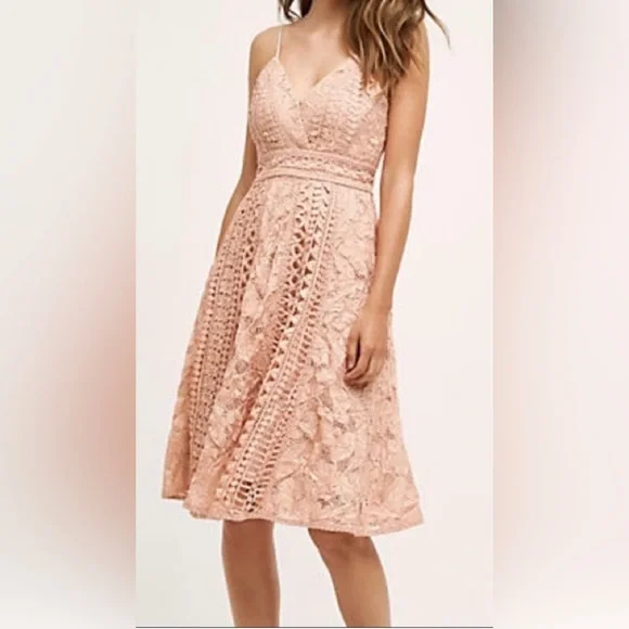 Anthropologie HD Paris EUC Astrid A-line lace dress size 2 - Picture 3 of 8